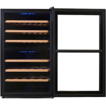 Kenwood Beverage Cooler 43 Bottles Wine Refrigerator With Dual Temperature Zone, Double Glass Door, Blue Light, Smart Control, Black, â€ŽBCW43.000BK, 1 Year Warranty