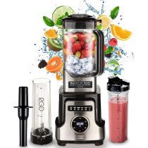 Kenwood Premium Power Blender 1500W Smoothie Soup With 2L Tritan Jar, 2 Smoothie 2 Go Bottles, Heating Function For Soup, 10 Speed Plus 6 Preset Programs, Ice Crush, Silver, â€ŽBLM92.920SS, 1 Year Warranty