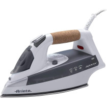 Ariete Steam Iron 2200W, Stainless Steel Soleplate, With Self Cleaning Anti-Limestone, Anti-Drip, Steam Regulator System, 120g/Min Steam, 300ml, Ideal For All Garments, White/Grey, 1 Year Warranty
