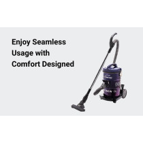 Hitachi Drum Vacuum Cleaner 2200 Watts, 21L Tank Dust Capacity, Aero Power Brush To Clean Efficiently, Metal Pipe, Dusting Brush And Crevice Nozzle, Washable Filter, Best For Home And Office, Black, CV965NBLGCM, 1 Year Warranty