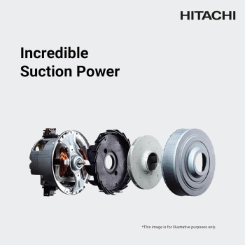 Hitachi Drum Vacuum Cleaner 2200 Watts, 21L Tank Dust Capacity, Aero Power Brush To Clean Efficiently, Metal Pipe, Dusting Brush And Crevice Nozzle, Washable Filter, Best For Home And Office, Black, CV965NBLGCM, 1 Year Warranty