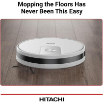 Hitachi Robot Wet And Dry Vacuum Cleaner With Wifi Control, 2700Pa Strong Suction Power, Laser-Based Lidar Navigation, Multi-Floor Mapping, Stair Safety, Black/White, RVX15N, 1 Year Warranty