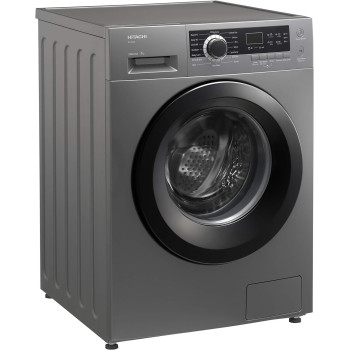 Hitachi 8 KG Front Load Washing Machine, 1200 RPM, 16 Programs, Fully Automatic Washer, Intelligent Sensor System, Led Multifunctional Display, Tangle-Free Finish, Baby Care, Silver, BD80GE3CGXSL, 1 Year Warranty