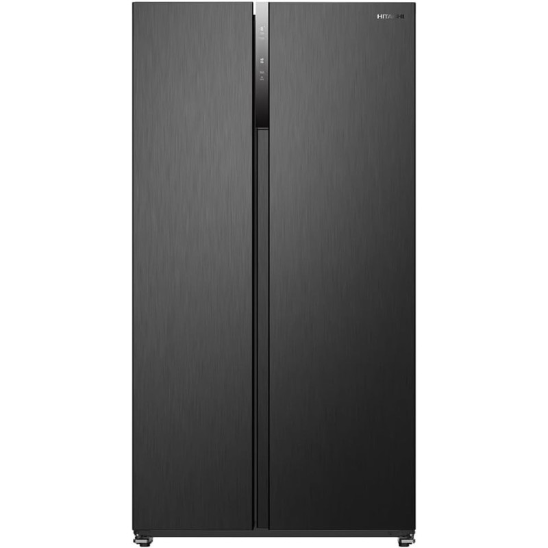 Hitachi 680L Gross, Net 525L Side By Side 2 Door Refrigerator Dual Fan Cooling, Quick Freezing, Mirror Touch Controller Energy Saving, Dark Inox, HRSN9552DDXAE, 1 Year Warranty