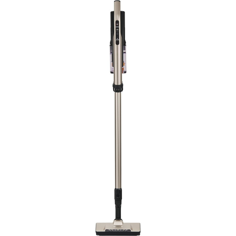 Hitachi Powerful And Lightweight Cordless Stick Vacuum Cleaner, 18V, Smart Head With Green LED Technology And Tangle Free Brush, Upright Extension Pipe Strong Suction, Champagne Gold, PVXL2K, 1 Year Warranty