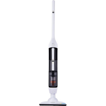Hitachi Cordless Stick Vacuum Cleaner Light Weight, 18V Lithium Ion Battery, 2 In 1 Design Good For Hard Floor And Rug, Dry Mop Head, Crevice Nozzle, Charging Station, White/Black, PVX90K240PWH, 1 Year Warranty