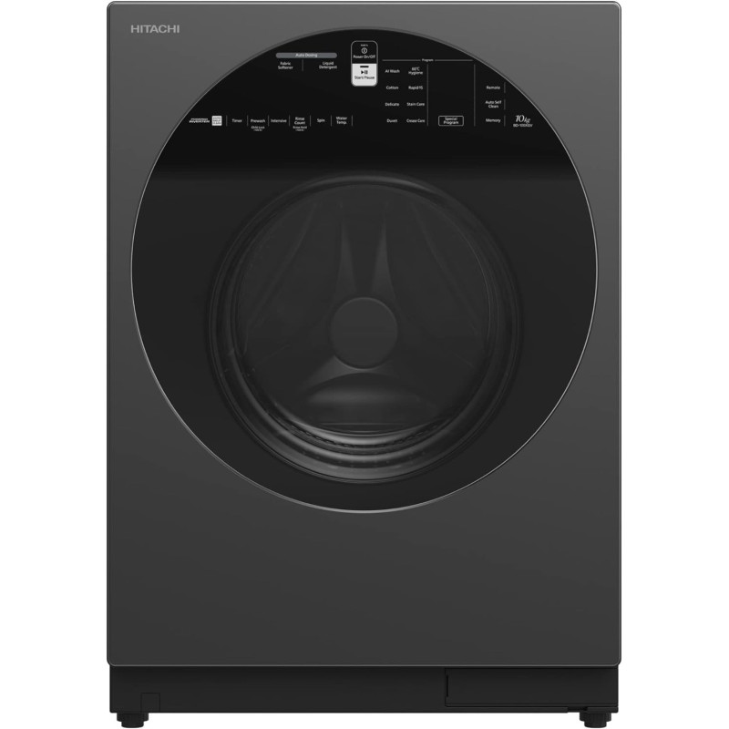 Hitachi 10/7KG Premium Front Load Washer Dryer, 1600RPM, 10KG Wash, 6KG Dry, Fully Automatic, Auto Dose, Touch Control, Wrinkle And Odour Removal, Drying With Wind Iron, Mauve Grey, BDD100XGV3CGXMAG, 1 Year Warranty