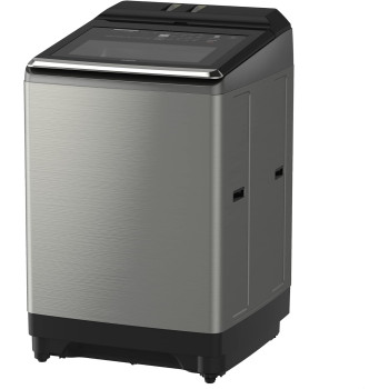 Hitachi Premium 25kg Top Load Washing Machine, Dual Jet, 16 Programs Fully Automatic Washer With Detergent And Fabric Softener Auto Dosing System, Abaya Wash Program Powered Inverter, Black/Grey, SFP250ZFVAD3CGXSS, 1 Year Warranty