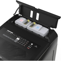 Hitachi Premium 25kg Top Load Washing Machine, Dual Jet, 16 Programs Fully Automatic Washer With Detergent And Fabric Softener Auto Dosing System, Abaya Wash Program Powered Inverter, Black/Grey, SFP250ZFVAD3CGXSS, 1 Year Warranty