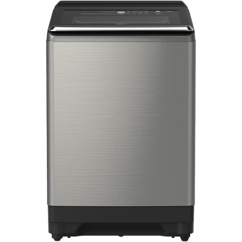 Hitachi Premium 22kg Top Load Washing Machine, Dual Jet, 16 Programs Fully Automatic Washer With Abaya Wash Program, Powered Inverter, Auto Self Clean, Easy Touch Control, Auto Restart, Black/Grey, SFP220ZFV3CGXSS, 1 Year Warranty