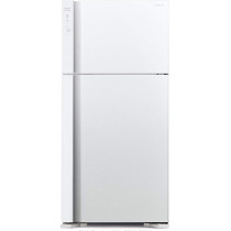Hitachi 760L Gross Top Mount Double Door Refrigerator, 2 Doors Fridge, Dual Fan Cooling, Touch Screen Control, LED, Movable Twist Ice Tray, White, RV760PUK7KPWH With 10 Year Warranty on Inverter Compressor