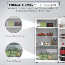 Nikai 125L Gross/90L Net, Single Door Mini Refrigerator, Compact Small Size Fridge With Separate Chiller Compartment, 2 Shelves And Bottle Storage Racks, For Home, Office, Bedroom, Silver, NRF125SS1, 1 Year Warranty