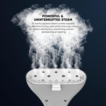 Nikai Garment Steamer 2000W, 10 Steam Levels, 2L Tank, 2-In-1 Double Aluminium Extendable Poles And Ironing Board, Thermostat Protection, Suit Hanger, White, NGS892AB, 1 Year Warranty