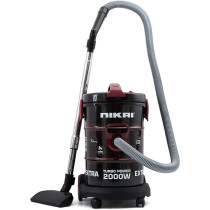 Nikai 25 Liter, 2000 W Vacuum Cleaner With Blower Attachment And Telescopic Tube, 360-Degree Wheels For Movement, Black/Red, NVC350T, 1 Year Warranty