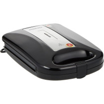 Nikai 1200W, 4-Slice Sandwich Maker And Toaster Combo, With Non-Stick Coating, Grill Plate, And Locking Mechanism, And Ready Cook Indicator Lights For Quick And Easy Dishes, Black/Silver, NGT928A1, 1 Year Warranty
