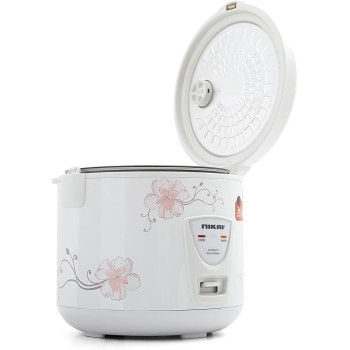 Nikai 1.8 L, 640-762W Electric Rice Cooker With Non-Stick Tefflon Coated Pot, Cook, Steam And Keep Warm Function For Flawless Meals, Detachable Cord For Convenience Serving, White, NR67N3, 1 Year Warranty