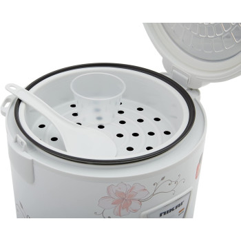 Nikai 1.8 L, 640-762W Electric Rice Cooker With Non-Stick Tefflon Coated Pot, Cook, Steam And Keep Warm Function For Flawless Meals, Detachable Cord For Convenience Serving, White, NR67N3, 1 Year Warranty