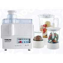 Nikai 300W, 1.6L 4-In-1 Food Processor, Juicer, Blender, Meat Chopper, Grinder, 2 Speeds + Pulse, Powerful Motor, Stainless Steel Blade, Perfect For Dry And Wet Fine Grinding, Mixing And Juicing, White, NFP1724N, 1 Year Warranty