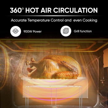 Nikai 900 Watts Metal Microwave Oven, Black, 20 Liters, 1 Year Warranty