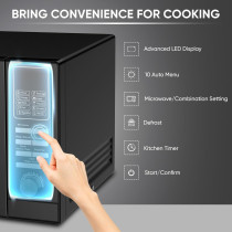 Nikai 900 Watts Metal Microwave Oven, Black, 20 Liters, 1 Year Warranty