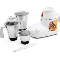 Nikai 750W 3-In-1 Blender, 1.5L Jar, 18000 RPM Turbo Motor, Durable ABS Body, Stainless Steel Blade And Jars, 3 Speeds + Pulse, Perfect For Dry And Wet Fine Grinding, Mixing And Juicing, White, NB894, 1 Year Warranty