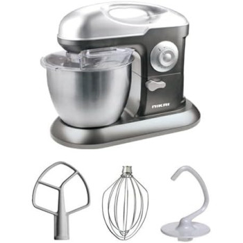 Nikai Kitchen Stand Mixer Machine, 1000W Power, 6.5L Large Capacity, Stainless Steel Bowl, 3 Mixing Blades, 10 Speed Settings For Perfect Baking Results, Easy Mixing And Kneading, Brown/Silver, NSM650A, 1 Year Warranty