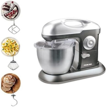 Nikai Kitchen Stand Mixer Machine, 1000W Power, 6.5L Large Capacity, Stainless Steel Bowl, 3 Mixing Blades, 10 Speed Settings For Perfect Baking Results, Easy Mixing And Kneading, Brown/Silver, NSM650A, 1 Year Warranty