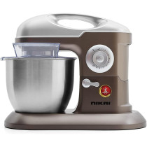 Nikai Kitchen Stand Mixer Machine, 1000W Power, 6.5L Large Capacity, Stainless Steel Bowl, 3 Mixing Blades, 10 Speed Settings For Perfect Baking Results, Easy Mixing And Kneading, Brown/Silver, NSM650A, 1 Year Warranty