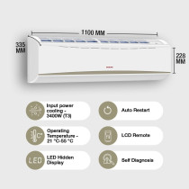 Nikai Split Air Conditioner 3 Ton, Energy Saving, Efficient Cooling With T3 Tropical Piston Compressor, AC 36000 BTU, Auto Restart, Best For Home, Room, Office And Shops, White, NSAC36138E22, 1 Year Warranty