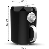 Nikai Air Fryer 2L With Quick Heat Circulation, 1000W, Manual Control, 7 Pre-Set Programs, Removable Basket, Auto Shut Off, Black, NAF2001M, 1 Year Warranty