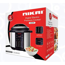 Nikai 11-In-1 Smart Multi-Cooker, 1000W, 6L Capacity, Electric Pressure Cooker, Slow Cooker, Rice Cooker, Saute Pan, Yoghurt Maker, Steamer, Food Warmer, Stainless Steel, Black/Silver, NEP682DX, 1 Year Warranty