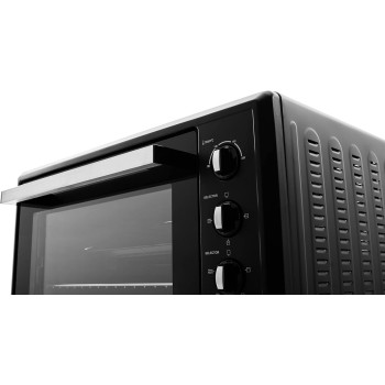 Nikai 120 Liter Double Glass Electric Oven, Multifunction Toaster Oven With Convection Fan And Rotisserie, Keep Warm Function For Toasting/Baking/Broiling, Black, NT1201RCAX, 1 Year Warranty