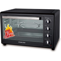 Nikai 120 Liter Double Glass Electric Oven, Multifunction Toaster Oven With Convection Fan And Rotisserie, Keep Warm Function For Toasting/Baking/Broiling, Black, NT1201RCAX, 1 Year Warranty