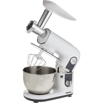 Nikai 800W Stainless Steel, Aluminum, Glass Food Processor With 6 Speed Settings, White/Silver, NFP444A, 1 Year Warranty