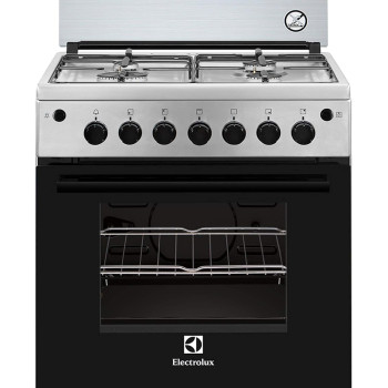 Electrolux Glass Material 60 x 60 Cm Gas Cooker, Black/Silver, EKG611A1OX, 1 Year Warranty