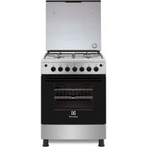 Electrolux Glass Material 60 x 60 Cm Gas Cooker, Black/Silver, EKG611A1OX, 1 Year Warranty