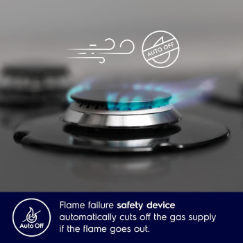 Electrolux 90 x 60 Cm Freestanding Cooker, Full Gas Cooking Range With 5 Burners, Cast Iron Pan Support, Oven With Fan, One Hand Automatic Ignition And Thermocouple Safety, Stainless Steel, Black/Silver, EKG9000A4X, 1 Year Warranty