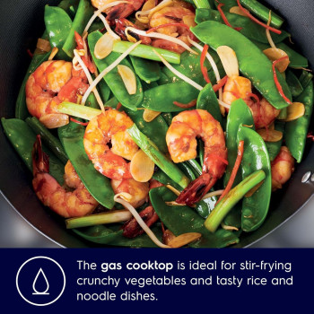 Electrolux 90 x 60 Cm Freestanding Cooker, Full Gas Cooking Range With 5 Burners, Cast Iron Pan Support, Oven With Fan, One Hand Automatic Ignition And Thermocouple Safety, Stainless Steel, Black/Silver, EKG9000A4X, 1 Year Warranty