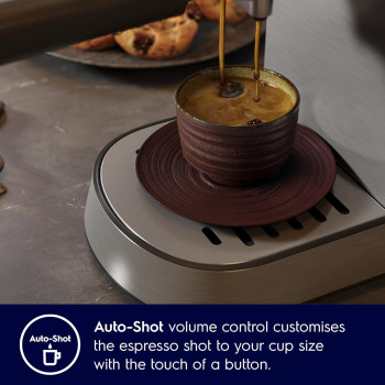 Electrolux Pump Espresso Coffee Machine With Touch Screen Control, Thermoblock Heating System, 15 Bar Pressure, 2-In-1 Filter, Coffee Maker With Milk Frother For Cappuccino And Latte, Silver, E5EC1-50ST, 1 Year Warranty