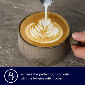 Electrolux Pump Espresso Coffee Machine With Touch Screen Control, Thermoblock Heating System, 15 Bar Pressure, 2-In-1 Filter, Coffee Maker With Milk Frother For Cappuccino And Latte, Silver, E5EC1-50ST, 1 Year Warranty