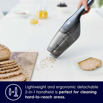 Electrolux 2 In 1 Cordless Handheld Stick Vacuum Cleaner With Powerful Suction, LED Headlight, Double Filtration, Self-Standing Upright Lightweight Vacuum, Best For Home, Blue, ZB3513DB, 1 Year Warranty