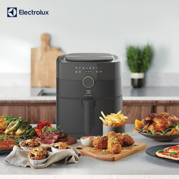 Electrolux 5L Air Fryer With Timer And Temperature Control For Frying Without Oil, Roasting, Grilling And Baking, Rapid Hot Air Technology, Dishwasher Safe Detachable Basket For Easy Cleaning, Black, E6AF1-520K, 1 Year Warranty
