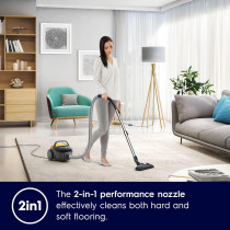 Electrolux 1600W Compactgo Bagless Canister Vacuum Cleaner, Light Weight With 2-In-1 Performance Nozzle, Hygienic HEPA Filter For Clean And Healthy Home, Easy-Empty Dust Container, Ideal For Home, Green/Black, Z1231, 1 Year Warranty