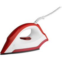 Electrolux Dry Iron 1300W, Non Stick Ceramic Plate, Mechanical Knob, 1.8m Cord Length, 1 Axis Rotation Card, Pilot Lamp, Red/White, EDI1004, 1 Year Warranty