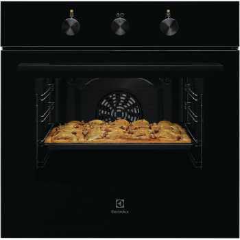 Electrolux 60 Cm Premium Built-In Oven With Fan, 58L XL Oven Capacity With Aqua Cleaning, Child Lock, Functions Includes Baking Grilling Defrost And Toasting, Cooling Fan, Ultimate Taste 600, Black, KOH2H00BK, 1 Year Warranty