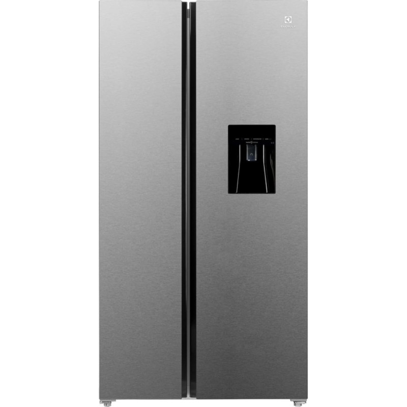 Electrolux 541L Gross Side By Side 2 Door Premium Refrigerator With Water Dispenser, Dark Grey, ESE5441A-AME with 10 Year Warranty on NutriFresh Inverter Compressor