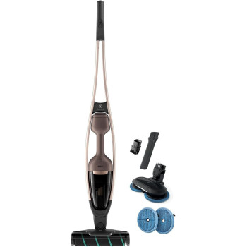 Electrolux Cordless Handheld Self Standing Stick Vacuum Cleaner And Mop With Powerful Suction, Advanced 5 Step Filtration, Silent Lightweight Upright Vacuum With LED Light, Brown, EFS71421, 1 Year Warranty