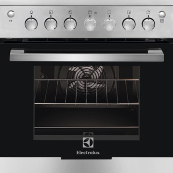 Electrolux 60 x 60 Cm Freestanding Cooker, Full Gas Cooking Range With 4 Burners, Cast Iron Pan Support, XXL Oven With Fan, Automatic Ignition And Thermocouple Safety, Stainless Steel Finish, Silver/Black, EKG613A1OX, 1 Year Warranty