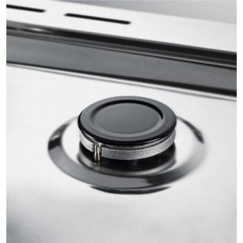 Electrolux 60 x 60 Cm Freestanding Cooker, Full Gas Cooking Range With 4 Burners, Cast Iron Pan Support, XXL Oven With Fan, Automatic Ignition And Thermocouple Safety, Stainless Steel Finish, Silver/Black, EKG613A1OX, 1 Year Warranty