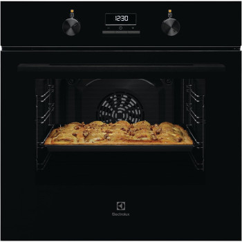 Electrolux 60 Cm Premium Built-In Oven With Digital Display, 65L XL Oven Capacity With Fan, Aqua Cleaning, Child Lock, Functions Includes Baking/Grilling/Defrost/Cooling Fan, Ultimate Taste 300, Black, KOH3H00BK, 1 Year Warranty